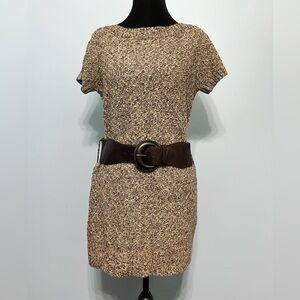 Women’s a.n.a. Medium Brown/Tan Tunic Sweater with Belt
